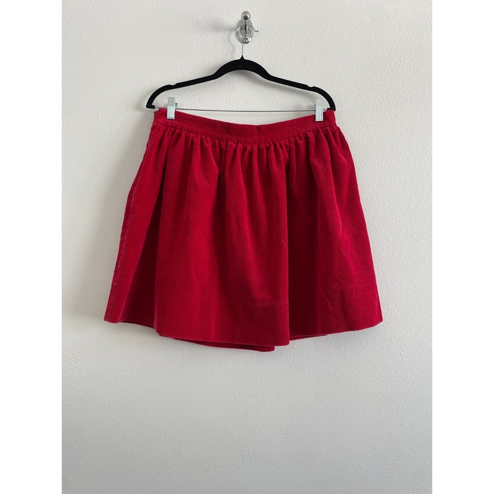 Ralph Lauren Skirt Women 12 Holiday  Red Corduroy Mini Party Classic Preppy Twee